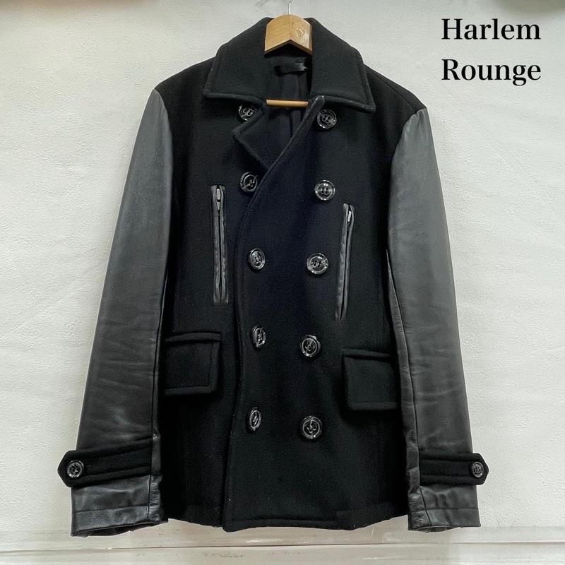 ハーレムラウンジ HARLEM ROUNGE ジャケット、上着 レザージャケット レザー 切替 ジャケット コート M 無地 黒 / ブラック / black メンズ USED 古着 中古 50154135
