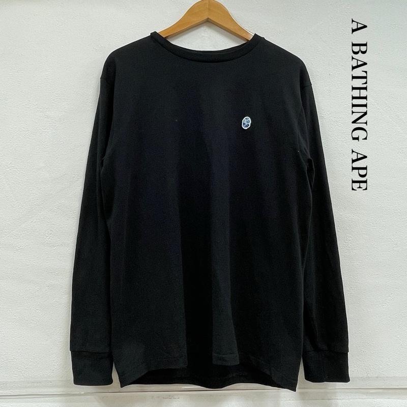 アベイシングエイプ A BATHING APE Tシャツ 長袖 ONE POINT TEE ワンポイント ロゴ ロンT 長袖 Tシャツ ロングスリーブ 刺繍 ワッペン パッチ L 無地 X ワンポイント X ロゴ、文字 X 刺繍 黒 / ブラック / black X 青 / ブルー / blue メンズ USED 古着 中古 50154139