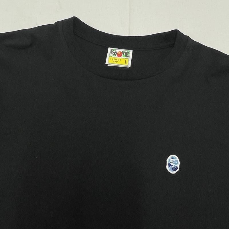 アベイシングエイプ A BATHING APE Tシャツ 長袖 ONE POINT TEE ワンポイント ロゴ ロンT 長袖 Tシャツ ロングスリーブ 刺繍 ワッペン パッチ L 無地 X ワンポイント X ロゴ、文字 X 刺繍 黒 / ブラック / black X 青 / ブルー / blue メンズ USED 古着 中古 50154139