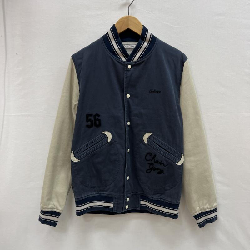 デラックス DELUXE ジャケット、上着 ジャンパー、ブルゾン チェーン刺繍 コットン スタジャン M 紺 / ネイビー / navy メンズ USED 古着 中古 50154161