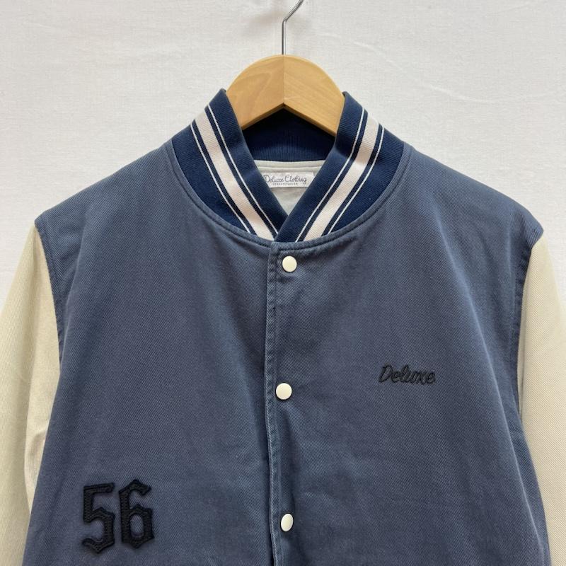 デラックス DELUXE ジャケット、上着 ジャンパー、ブルゾン チェーン刺繍 コットン スタジャン M 紺 / ネイビー / navy メンズ USED 古着 中古 50154161