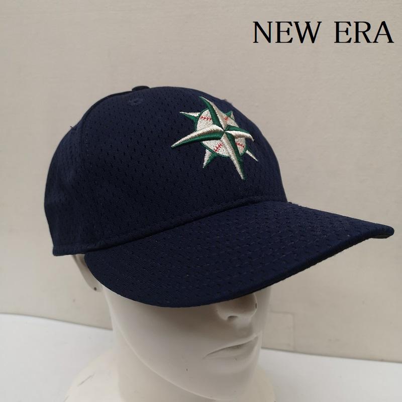 ニューエラ NEW ERA 帽子 キャップ 90s ロゴ無し USA製 シアトル マリナーズ キャップ 7 3/8 - 紺 / ネイビー / navy メンズ USED 古着 中古 50154172