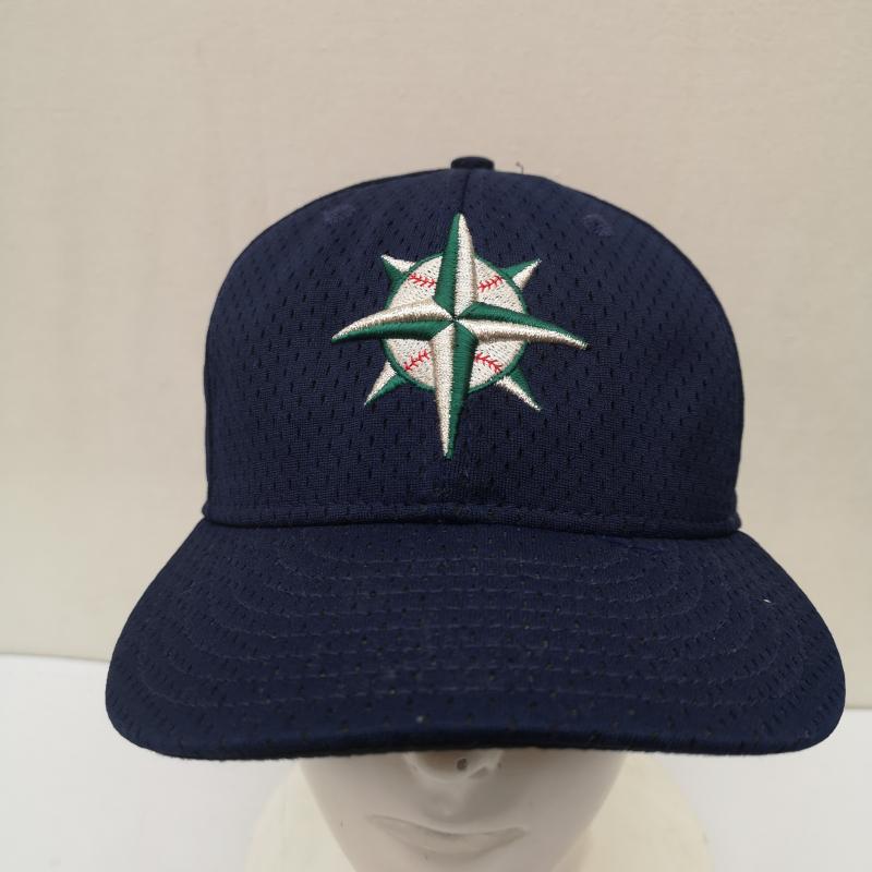 ニューエラ NEW ERA 帽子 キャップ 90s ロゴ無し USA製 シアトル マリナーズ キャップ 7 3/8 - 紺 / ネイビー / navy メンズ USED 古着 中古 50154172