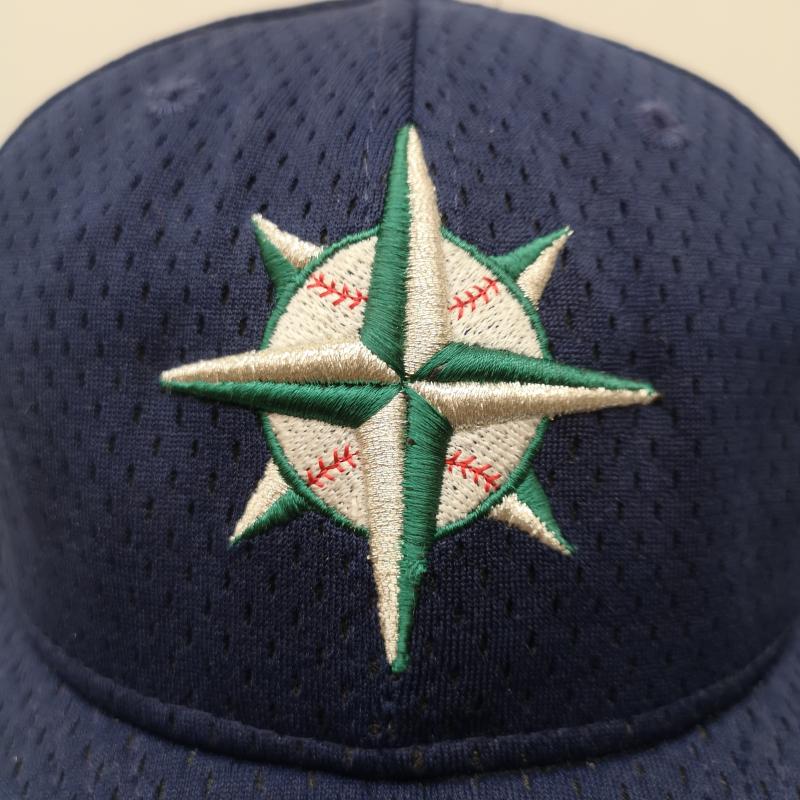 ニューエラ NEW ERA 帽子 キャップ 90s ロゴ無し USA製 シアトル マリナーズ キャップ 7 3/8 - 紺 / ネイビー / navy メンズ USED 古着 中古 50154172