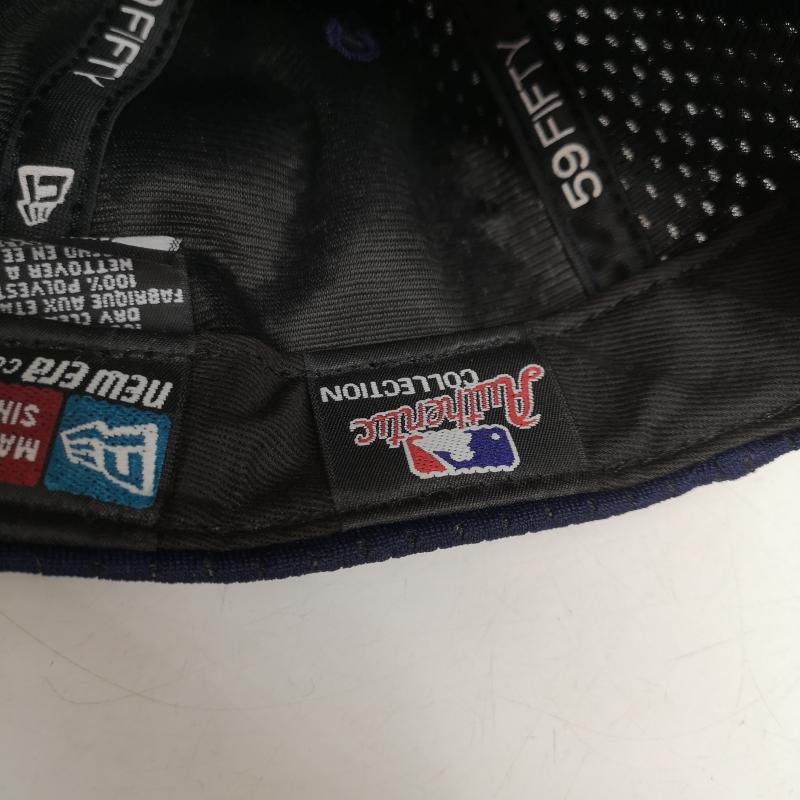 ニューエラ NEW ERA 帽子 キャップ 90s ロゴ無し USA製 シアトル マリナーズ キャップ 7 3/8 - 紺 / ネイビー / navy メンズ USED 古着 中古 50154172