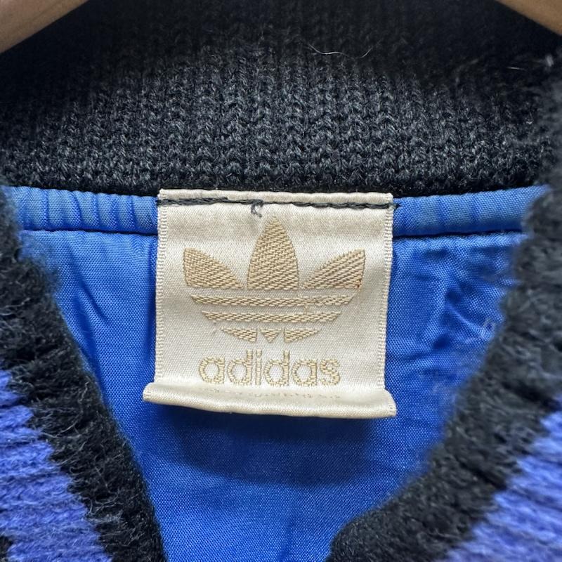アディダス adidas ジャケット、上着 ジャンパー、ブルゾン 90s デサント製 銀タグ ナイロン スタジャン AA-1125 L 黒 / ブラック / black X 青 / ブルー / blue メンズ USED 古着 中古 50154206