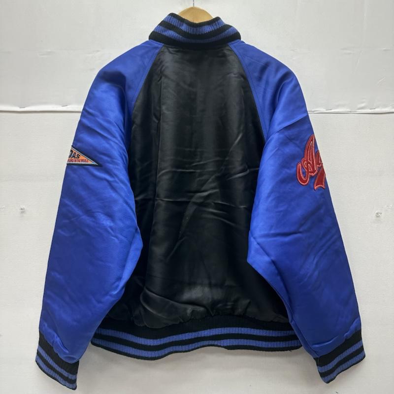アディダス adidas ジャケット、上着 ジャンパー、ブルゾン 90s デサント製 銀タグ ナイロン スタジャン AA-1125 L 黒 / ブラック / black X 青 / ブルー / blue メンズ USED 古着 中古 50154206