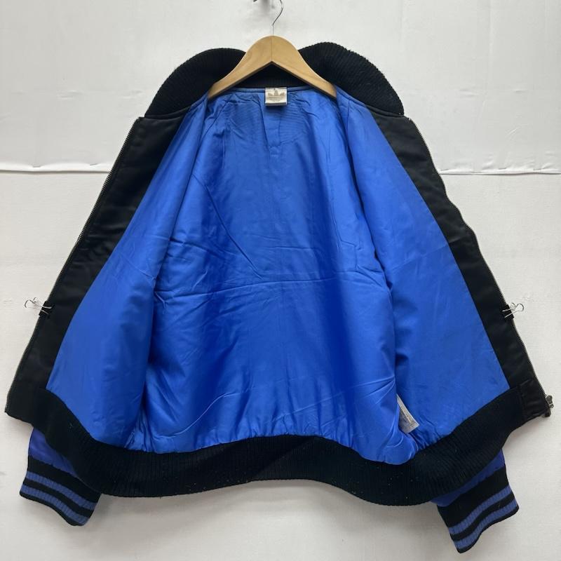 アディダス adidas ジャケット、上着 ジャンパー、ブルゾン 90s デサント製 銀タグ ナイロン スタジャン AA-1125 L 黒 / ブラック / black X 青 / ブルー / blue メンズ USED 古着 中古 50154206