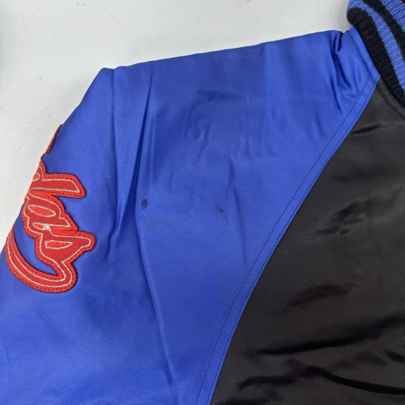 アディダス adidas ジャケット、上着 ジャンパー、ブルゾン 90s デサント製 銀タグ ナイロン スタジャン AA-1125 L 黒 / ブラック / black X 青 / ブルー / blue メンズ USED 古着 中古 50154206