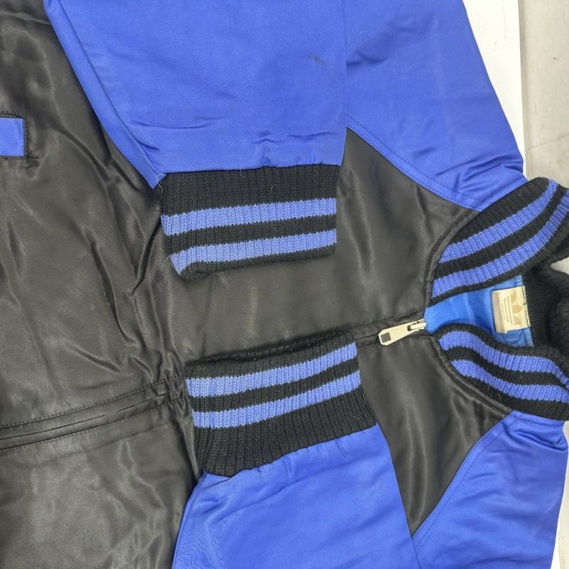 アディダス adidas ジャケット、上着 ジャンパー、ブルゾン 90s デサント製 銀タグ ナイロン スタジャン AA-1125 L 黒 / ブラック / black X 青 / ブルー / blue メンズ USED 古着 中古 50154206