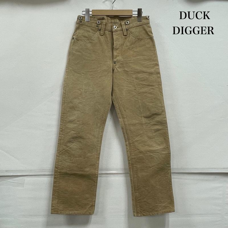 ウエアハウス WAREHOUSE パンツ ワークパンツ、ペインターパンツ DUCK DIGGER ダックディガー ダックパンツ ワーク ボタンフライ カーゴ レザー パッチ 28インチ 無地 ベージュ / ベージュ / beige メンズ USED 古着 中古 50154242