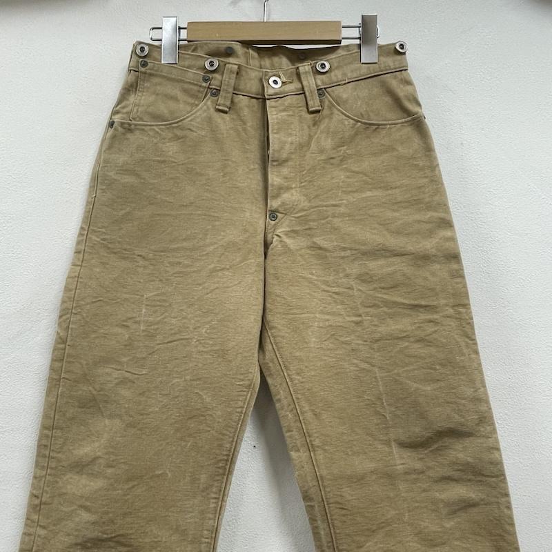 ウエアハウス WAREHOUSE パンツ ワークパンツ、ペインターパンツ DUCK DIGGER ダックディガー ダックパンツ ワーク ボタンフライ カーゴ レザー パッチ 28インチ 無地 ベージュ / ベージュ / beige メンズ USED 古着 中古 50154242