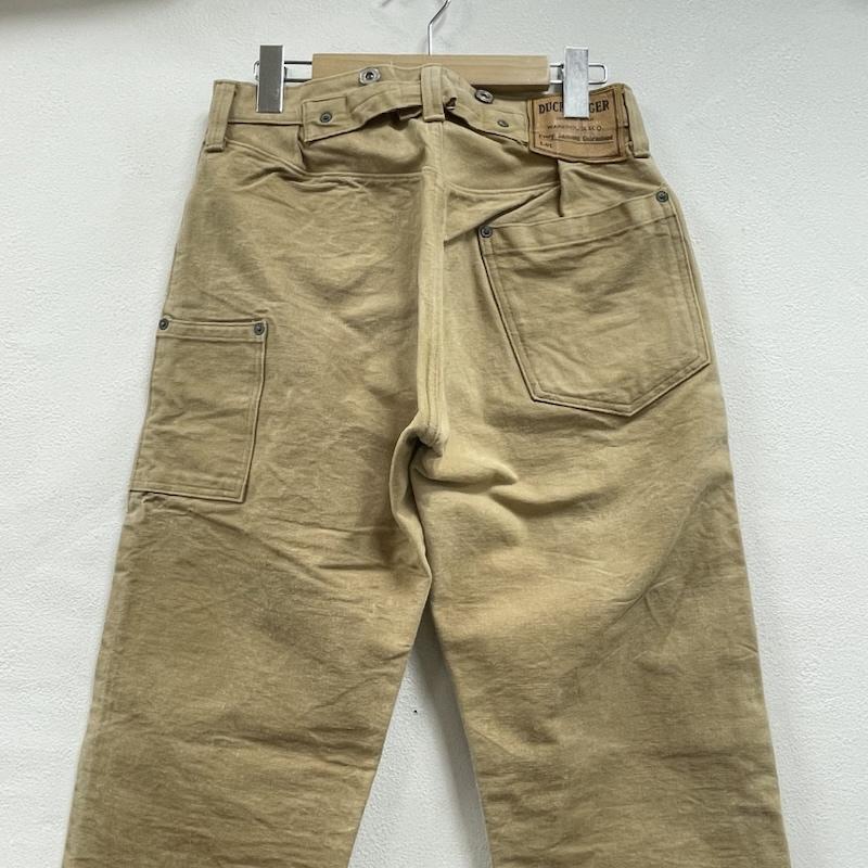 ウエアハウス WAREHOUSE パンツ ワークパンツ、ペインターパンツ DUCK DIGGER ダックディガー ダックパンツ ワーク ボタンフライ カーゴ レザー パッチ 28インチ 無地 ベージュ / ベージュ / beige メンズ USED 古着 中古 50154242