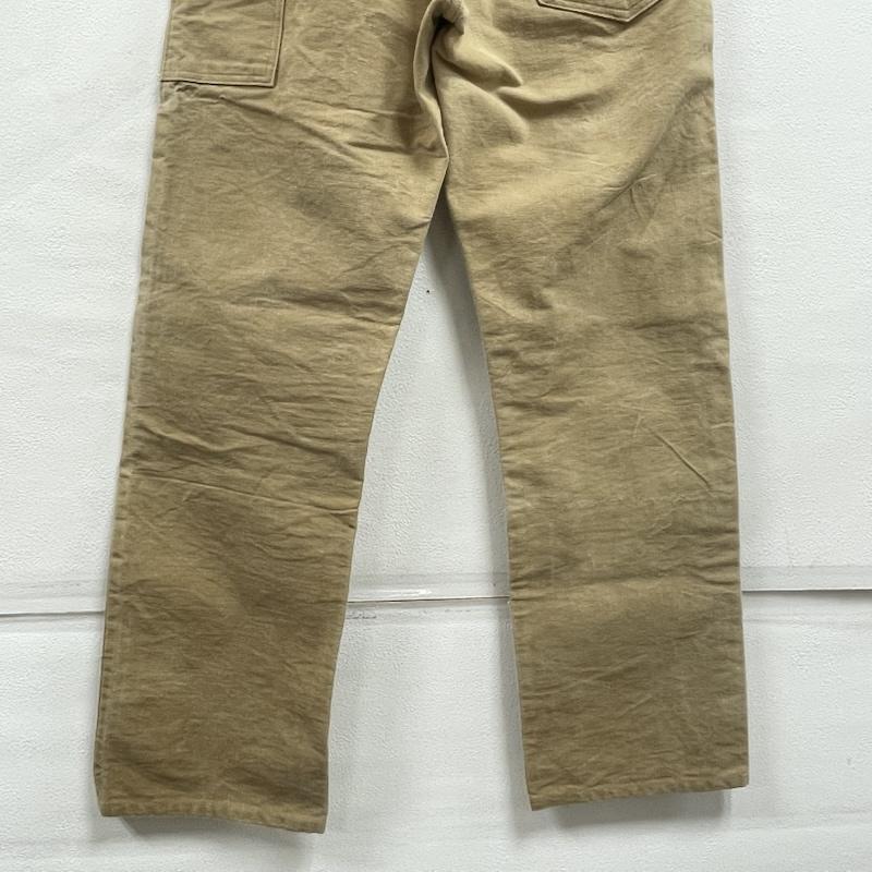 ウエアハウス WAREHOUSE パンツ ワークパンツ、ペインターパンツ DUCK DIGGER ダックディガー ダックパンツ ワーク ボタンフライ カーゴ レザー パッチ 28インチ 無地 ベージュ / ベージュ / beige メンズ USED 古着 中古 50154242