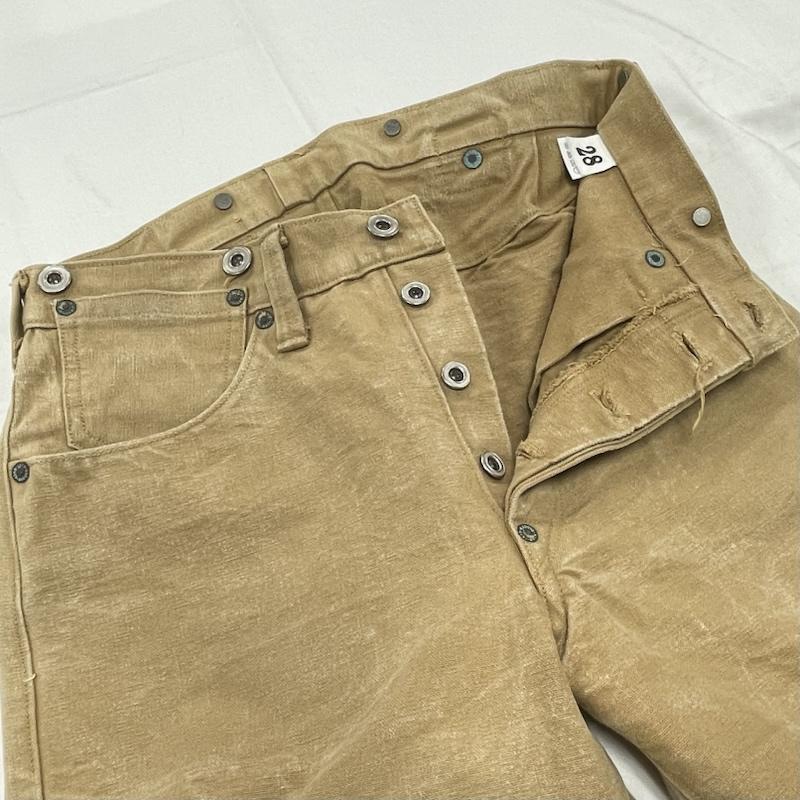 ウエアハウス WAREHOUSE パンツ ワークパンツ、ペインターパンツ DUCK DIGGER ダックディガー ダックパンツ ワーク ボタンフライ カーゴ レザー パッチ 28インチ 無地 ベージュ / ベージュ / beige メンズ USED 古着 中古 50154242