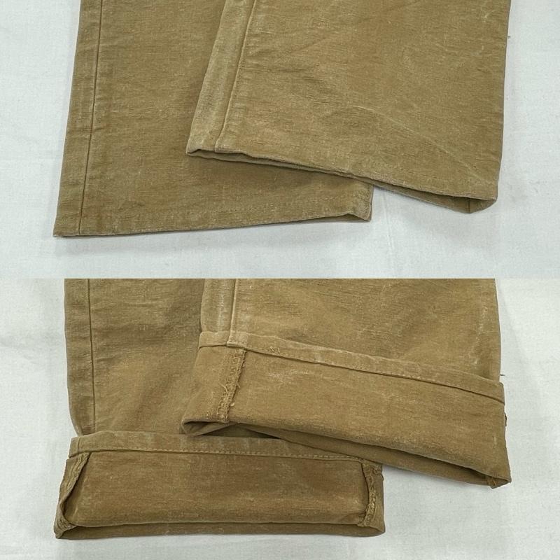ウエアハウス WAREHOUSE パンツ ワークパンツ、ペインターパンツ DUCK DIGGER ダックディガー ダックパンツ ワーク ボタンフライ カーゴ レザー パッチ 28インチ 無地 ベージュ / ベージュ / beige メンズ USED 古着 中古 50154242