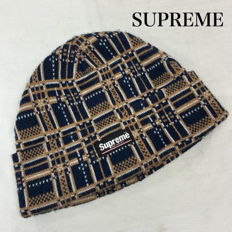 シュプリーム Supreme 帽子 ニット帽 21AW Plaid Beanie アクリル ビーニー ニット帽 - 総柄 X ロゴ、文字 マルチカラー / マルチカラー / multicolor メンズ USED 古着 中古 50154253