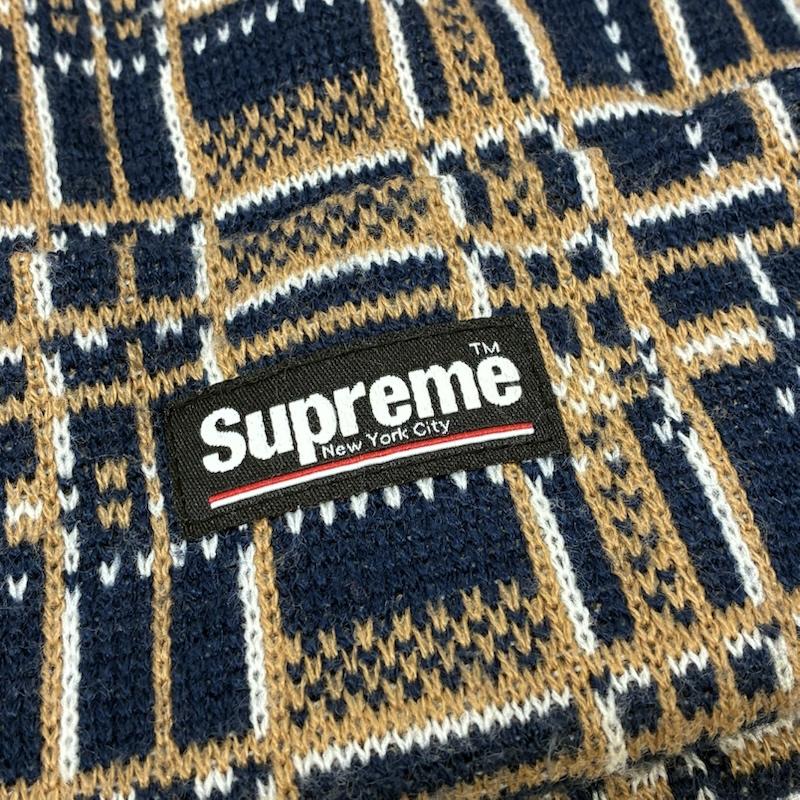 シュプリーム Supreme 帽子 ニット帽 21AW Plaid Beanie アクリル ビーニー ニット帽 - 総柄 X ロゴ、文字 マルチカラー / マルチカラー / multicolor メンズ USED 古着 中古 50154253