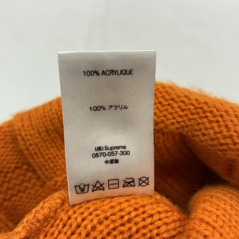 シュプリーム Supreme 帽子 ニット帽 19AW Basket Weave Beanie ボックスロゴ ビーニー ニット帽 - ワンポイント X ロゴ、文字 橙 / オレンジ / orange X 赤 / レッド / red メンズ USED 古着 中古 50154254