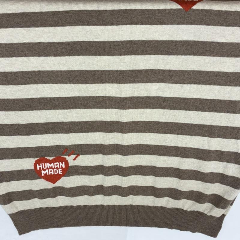 ヒューマンメード HUMAN MADE ニット、セーター 長袖 22AW Striped L/S Knit Sweater HM24CS033 ハートロゴ ボーダー クルーネック ニット セーター XL ボーダー柄 X ロゴ、文字 メンズ USED 古着 中古 50154270