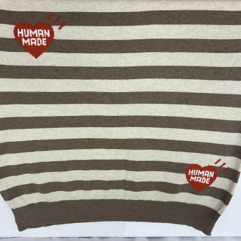 ヒューマンメード HUMAN MADE ニット、セーター 長袖 22AW Striped L/S Knit Sweater HM24CS033 ハートロゴ ボーダー クルーネック ニット セーター XL ボーダー柄 X ロゴ、文字 メンズ USED 古着 中古 50154270
