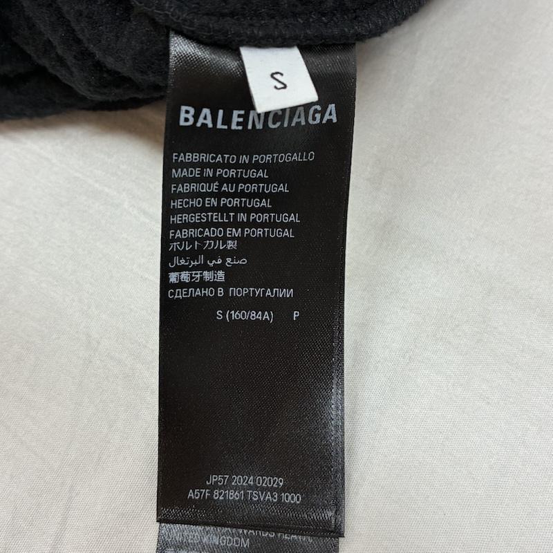 バレンシアガ BALENCIAGA パーカー 長袖 BBロゴ 刺繍 プルオーバー フリース パーカー フーディー S ロゴ、文字 X 刺繍 黒 / ブラック / black メンズ USED 古着 中古 50154285