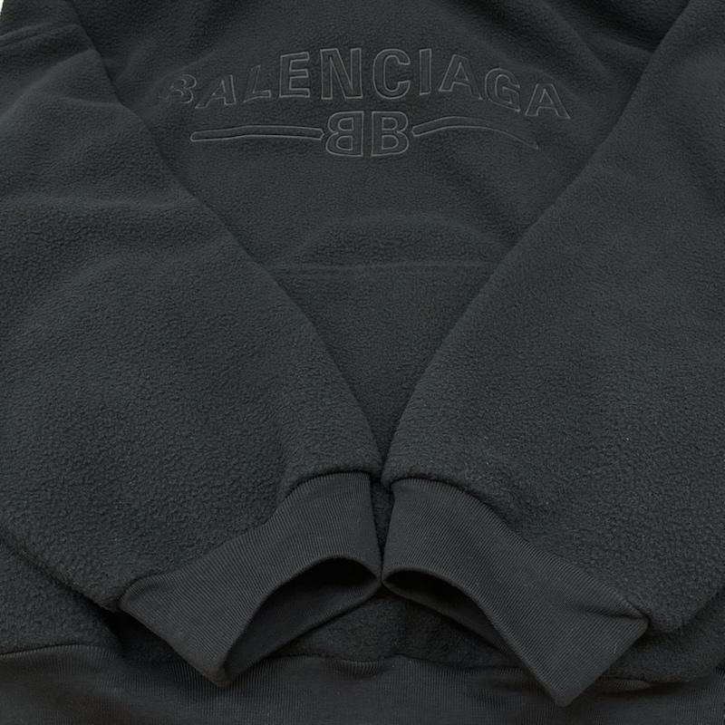 バレンシアガ BALENCIAGA パーカー 長袖 BBロゴ 刺繍 プルオーバー フリース パーカー フーディー S ロゴ、文字 X 刺繍 黒 / ブラック / black メンズ USED 古着 中古 50154285