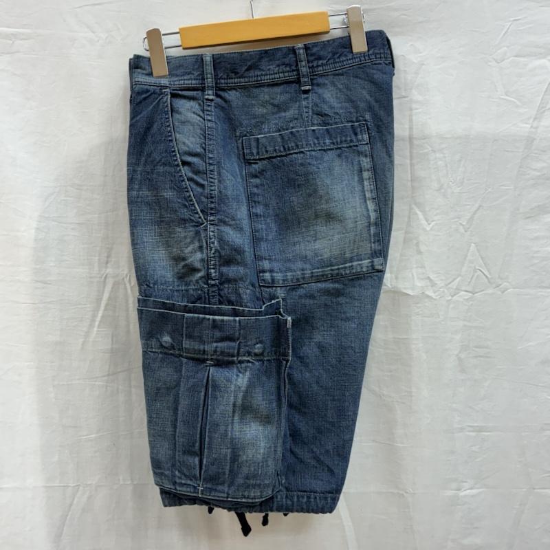 ネイバーフッド NEIGHBORHOOD パンツ デニム、ジーンズ WASHED CARGO / C-ST ウォッシュド カーゴ ショーツ デニム ハーフパンツ 201XBNH-PTM04S L ダメージ加工 X ロゴ、文字 インディゴ / インディゴ / Indigo メンズ USED 古着 中古 50154306
