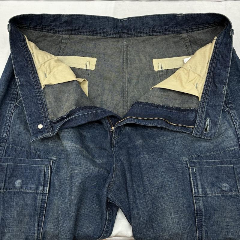 ネイバーフッド NEIGHBORHOOD パンツ デニム、ジーンズ WASHED CARGO / C-ST ウォッシュド カーゴ ショーツ デニム ハーフパンツ 201XBNH-PTM04S L ダメージ加工 X ロゴ、文字 インディゴ / インディゴ / Indigo メンズ USED 古着 中古 50154306