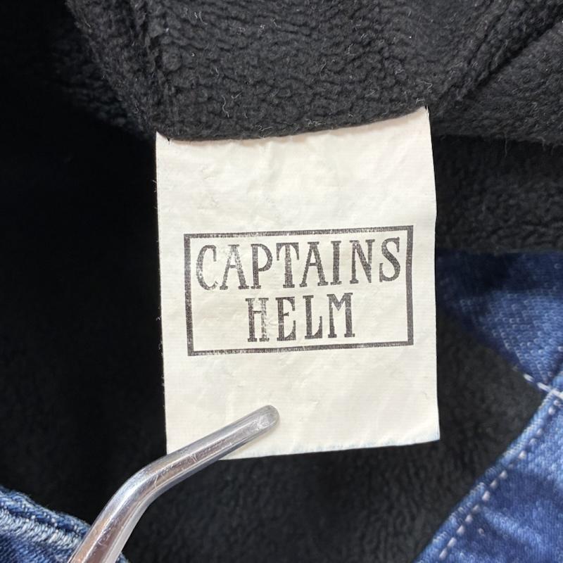 キャプテンズヘルム Captains Helm パンツ デニム、ジーンズ 19AW STRETCH FLEECE WINTER DENIM ストレッチ フリース ウィンター デニムパンツ CH19-AW-P07 裏フリース ウォッシュ加工 XL ダメージ加工 X ワンポイント X ロゴ、文字 インディゴ / インディゴ / Indigo メンズ USED 古着 中古 50154307