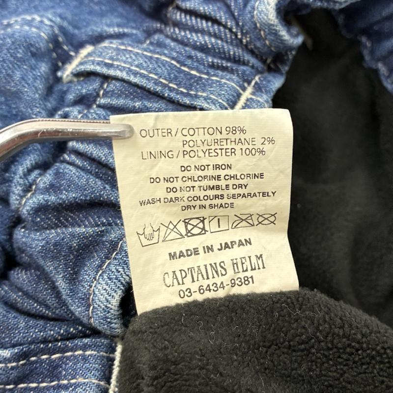 キャプテンズヘルム Captains Helm パンツ デニム、ジーンズ 19AW STRETCH FLEECE WINTER DENIM ストレッチ フリース ウィンター デニムパンツ CH19-AW-P07 裏フリース ウォッシュ加工 XL ダメージ加工 X ワンポイント X ロゴ、文字 インディゴ / インディゴ / Indigo メンズ USED 古着 中古 50154307