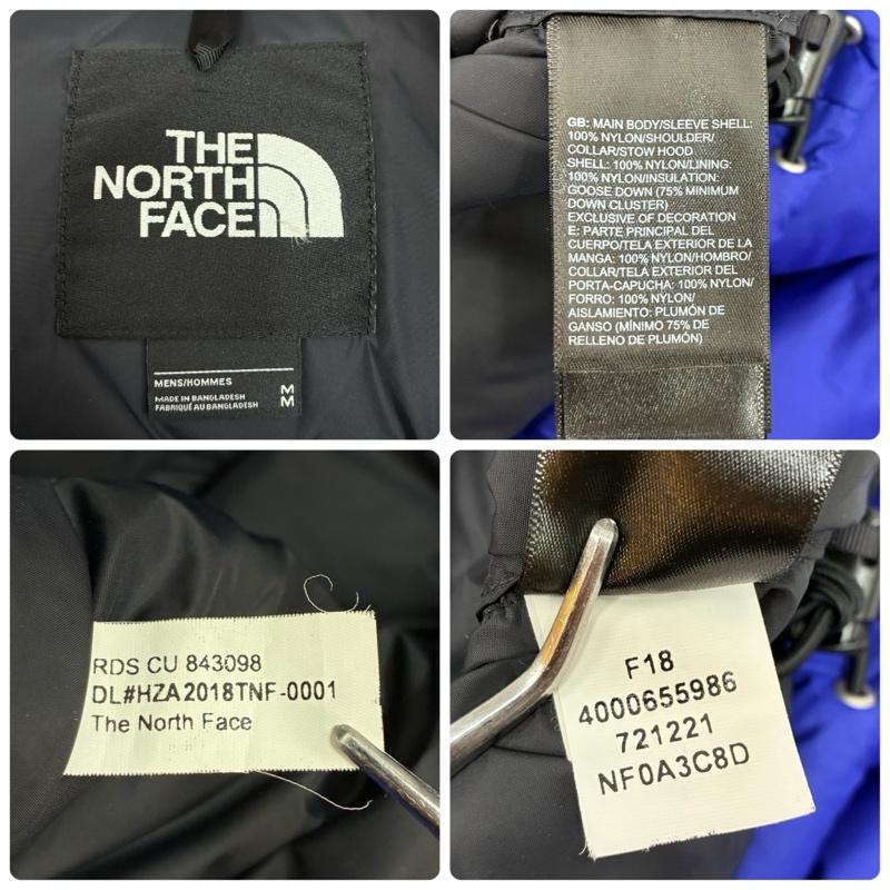 ザノースフェイス THE NORTH FACE ジャケット、上着 ダウンジャケット 1996 RETRO NUPTSE JACKET ヌプシ ダウンジャケット US規格 NF0A3C8D M ロゴ、文字 X 刺繍 青 / ブルー / blue X 黒 / ブラック / black メンズ USED 古着 中古 50154308
