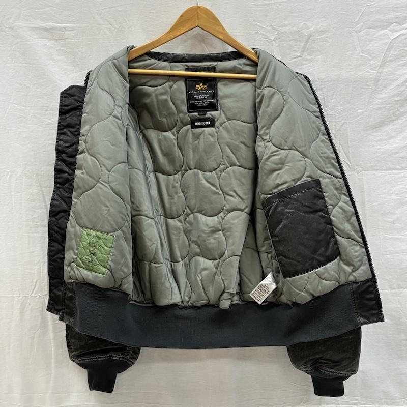 ウィンダンシー WIND AND SEA ジャケット、上着 フライトジャケット Alpha Industries アルファ 2025ss CWU-45P ボンバー フライト ジャケット TA0236-9001 L ロゴ、文字 チャコールグレー / チャコールグレー / メンズ USED 古着 中古 50154313