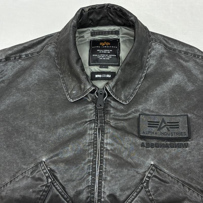 ウィンダンシー WIND AND SEA ジャケット、上着 フライトジャケット Alpha Industries アルファ 2025ss CWU-45P ボンバー フライト ジャケット TA0236-9001 L ロゴ、文字 チャコールグレー / チャコールグレー / メンズ USED 古着 中古 50154313