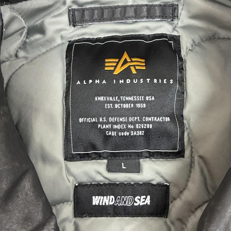 ウィンダンシー WIND AND SEA ジャケット、上着 フライトジャケット Alpha Industries アルファ 2025ss CWU-45P ボンバー フライト ジャケット TA0236-9001 L ロゴ、文字 チャコールグレー / チャコールグレー / メンズ USED 古着 中古 50154313