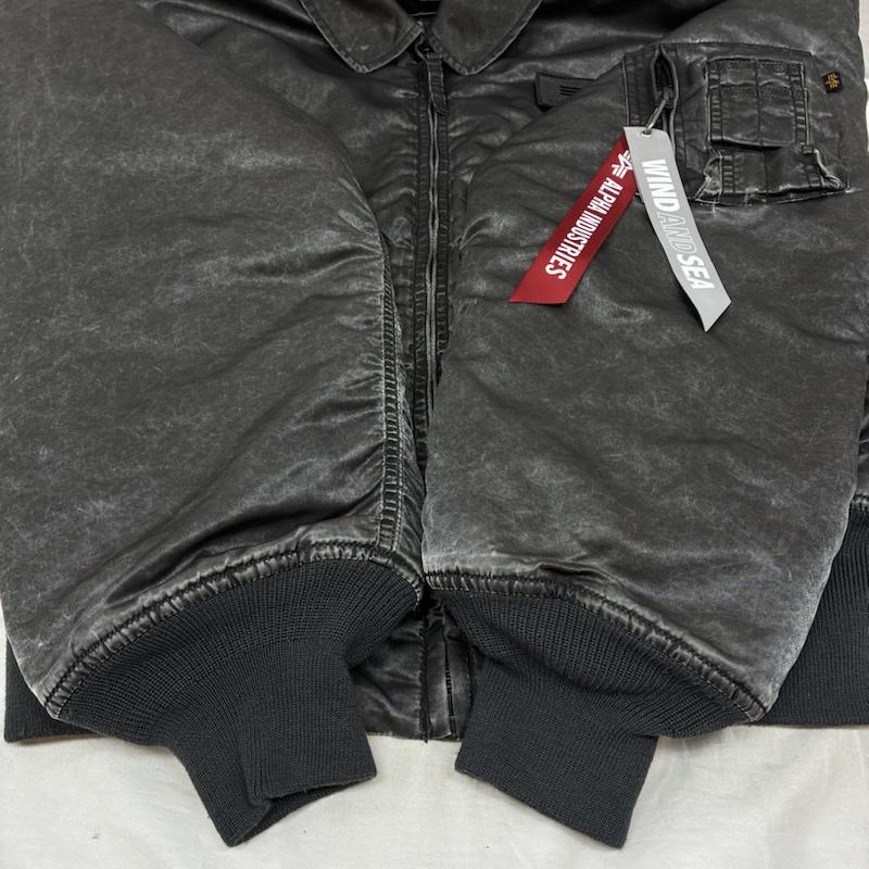 ウィンダンシー WIND AND SEA ジャケット、上着 フライトジャケット Alpha Industries アルファ 2025ss CWU-45P ボンバー フライト ジャケット TA0236-9001 L ロゴ、文字 チャコールグレー / チャコールグレー / メンズ USED 古着 中古 50154313