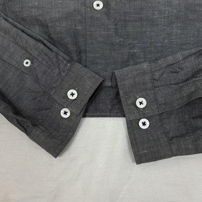 ブラックレーベル・クレストブリッジ BLACK LABEL CRESTBRIDGE シャツ、ブラウス 長袖 コットン リネン シャンブレー 長袖 シャツ 51M16-315-06 3 灰 / グレー / gray メンズ USED 古着 中古 50154319