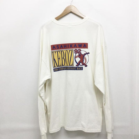 ケボズ KEBOZ Tシャツ 長袖 KEBOZ ロンT　ASAHIKAWA　アサヒカワプリント L プリント 白 / ホワイト / white メンズ USED 古着 中古 50154332