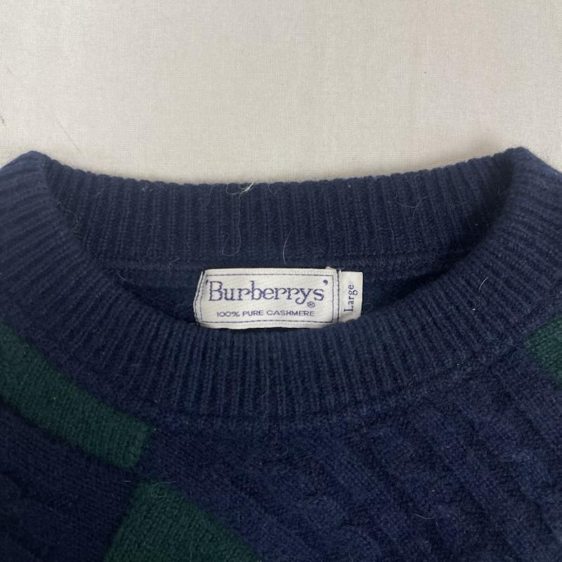 バーバリーズ BURBERRYS ニット、セーター 長袖 アーガイル柄 カシミヤ 100％ ニット セーター bbt11-325 L 緑 / グリーン / green メンズ USED 古着 中古 50154333
