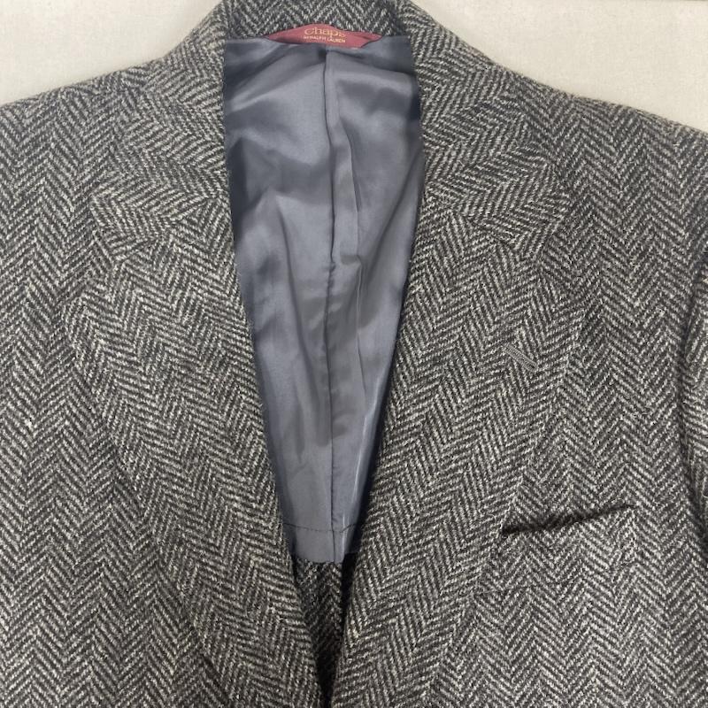 チャップスラルフローレン CHAPSRALPHLAUREN ジャケット、上着 ジャケット、ブレザー 80s ツイード ヘリンボーン テーラード ジャケット 灰 / グレー / gray メンズ USED 古着 中古 50154354