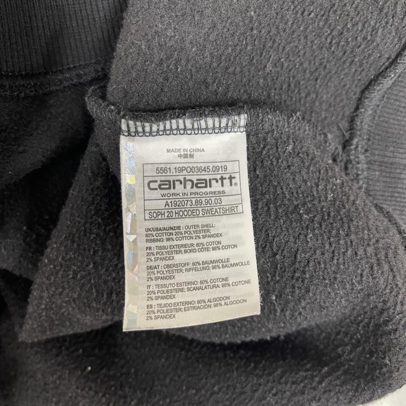 カーハート Carhartt パーカー 長袖 19AW SOPHNET プルオーバー ロゴ 刺繍 パーカー M 黒 / ブラック / black メンズ USED 古着 中古 50154364