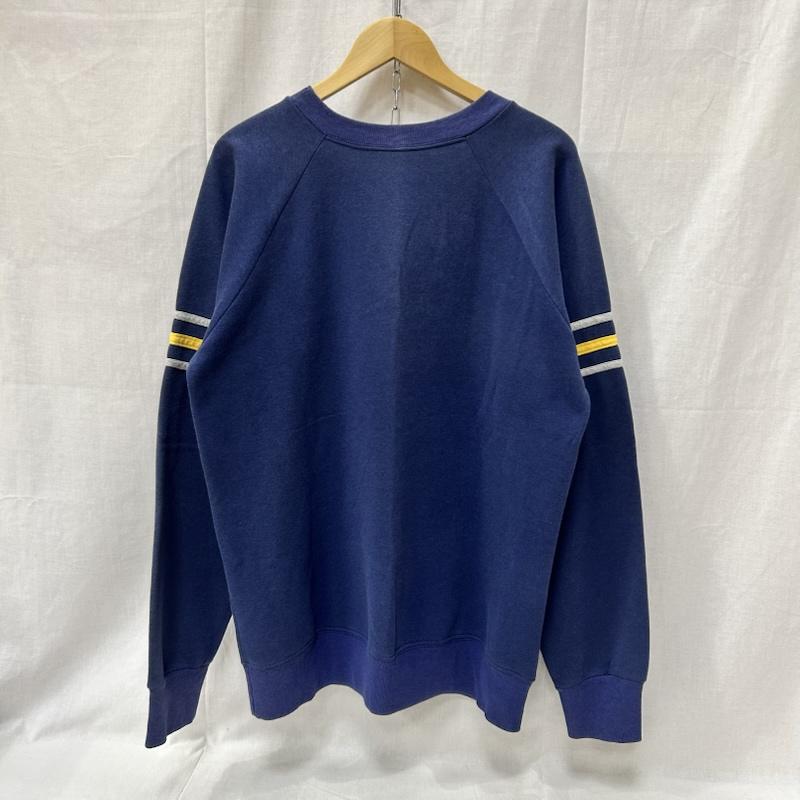 ＵＳフルギ US古着 トレーナー 長袖 90s zorleic USA製 スウェット navy ラインデザイン 刺繍ロゴ L L ロゴ、文字 紺 / ネイビー / navy メンズ USED 古着 中古 50154371