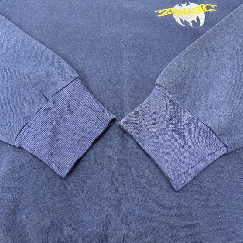 ＵＳフルギ US古着 トレーナー 長袖 90s zorleic USA製 スウェット navy ラインデザイン 刺繍ロゴ L L ロゴ、文字 紺 / ネイビー / navy メンズ USED 古着 中古 50154371