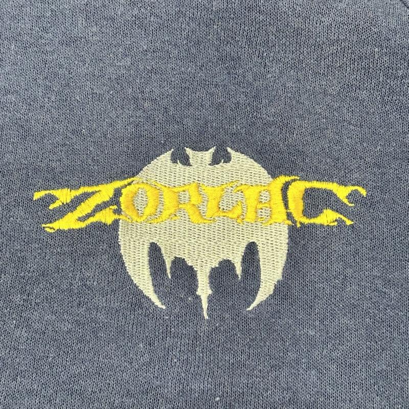 ＵＳフルギ US古着 トレーナー 長袖 90s zorleic USA製 スウェット navy ラインデザイン 刺繍ロゴ L L ロゴ、文字 紺 / ネイビー / navy メンズ USED 古着 中古 50154371