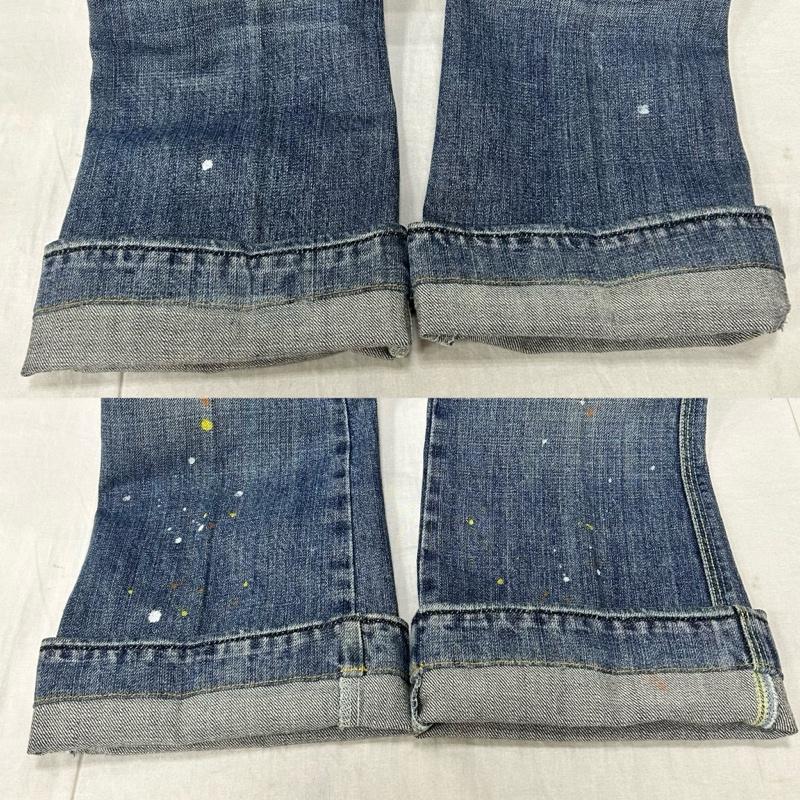 ディーゼル DIESEL パンツ デニム、ジーンズ デニムフレアパンツ ペイントデザイン ローライズ Y2K ライトブルー 平成 -  水色 / ライトブルー / レディース USED 古着 中古 50154373