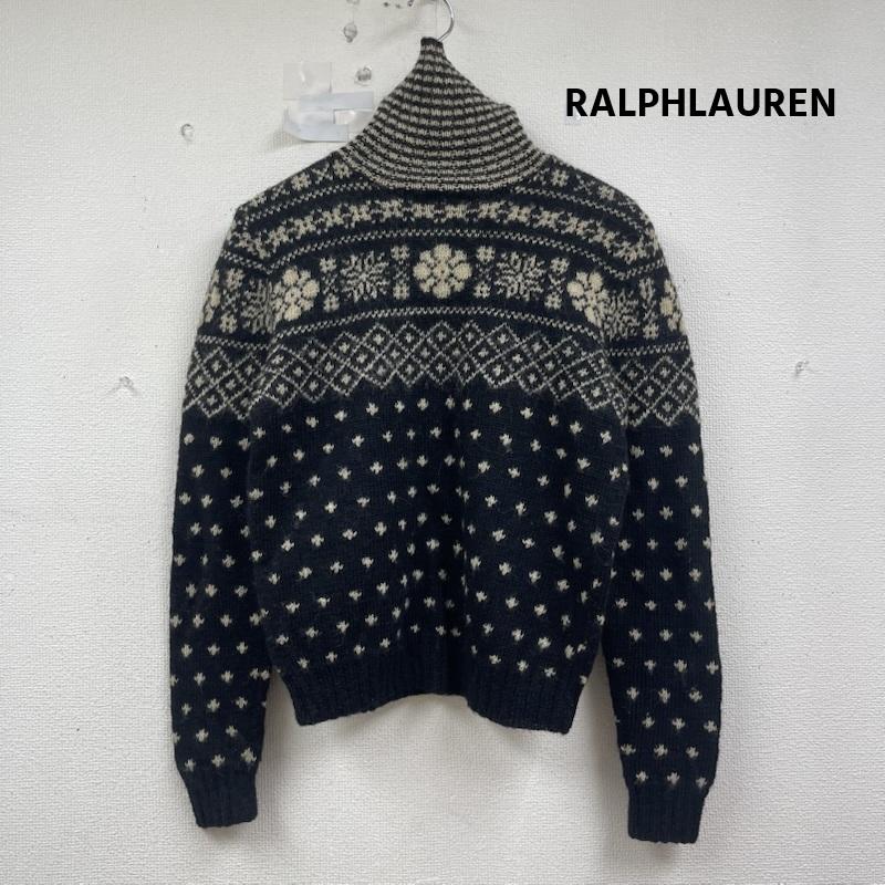 ラルフローレン RALPHLAUREN ニット、セーター 長袖 ノルディック 柄 タートル ネック ニット セーター M 黒 / ブラック / black レディース USED 古着 中古 50154384