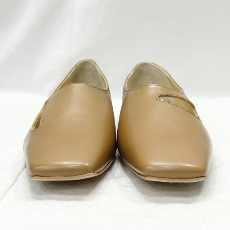 クラネ CLANE パンプス パンプス ASYMMETRY HOLE FLAT SHOES brown 36 23.0cm 無地 茶 / ブラウン / brown レディース USED 古着 中古 50154392