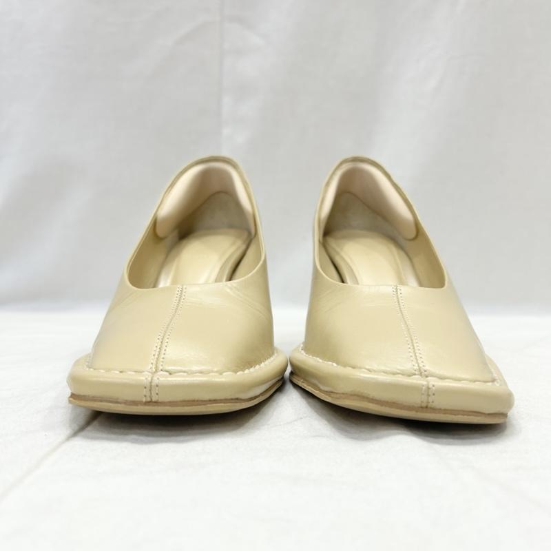 クラネ CLANE パンプス パンプス スクエアトゥ レザーパンプス ステッチデザイン ベージュ 36 23.0cm 無地 ベージュ / ベージュ / beige レディース USED 古着 中古 50154393