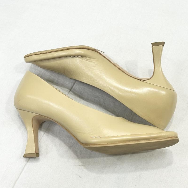 クラネ CLANE パンプス パンプス スクエアトゥ レザーパンプス ステッチデザイン ベージュ 36 23.0cm 無地 ベージュ / ベージュ / beige レディース USED 古着 中古 50154393