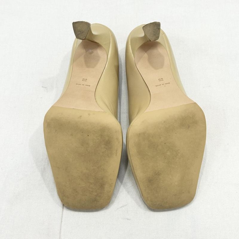 クラネ CLANE パンプス パンプス スクエアトゥ レザーパンプス ステッチデザイン ベージュ 36 23.0cm 無地 ベージュ / ベージュ / beige レディース USED 古着 中古 50154393